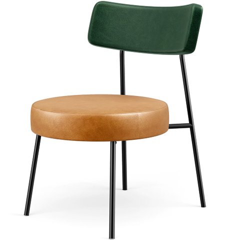 Poltrona Decorativa Sala De Estar Londres L02 Facto Verde Musgo Couríssimo Whisky - Lyam Decor