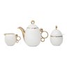 Cj Para Café/Chá de Porcelana EGG Branco/Dourado 3 Peças Wolff - 2