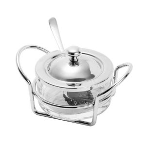 Açucareiro de Aço Inox com Colher Italy 13cm Rojemac