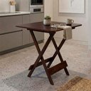 Ver imagem 2 de Mesa Dobrável 4 Lugares Quadrada Madeira Maciça 70cm Imbuia Loja Doce Lar