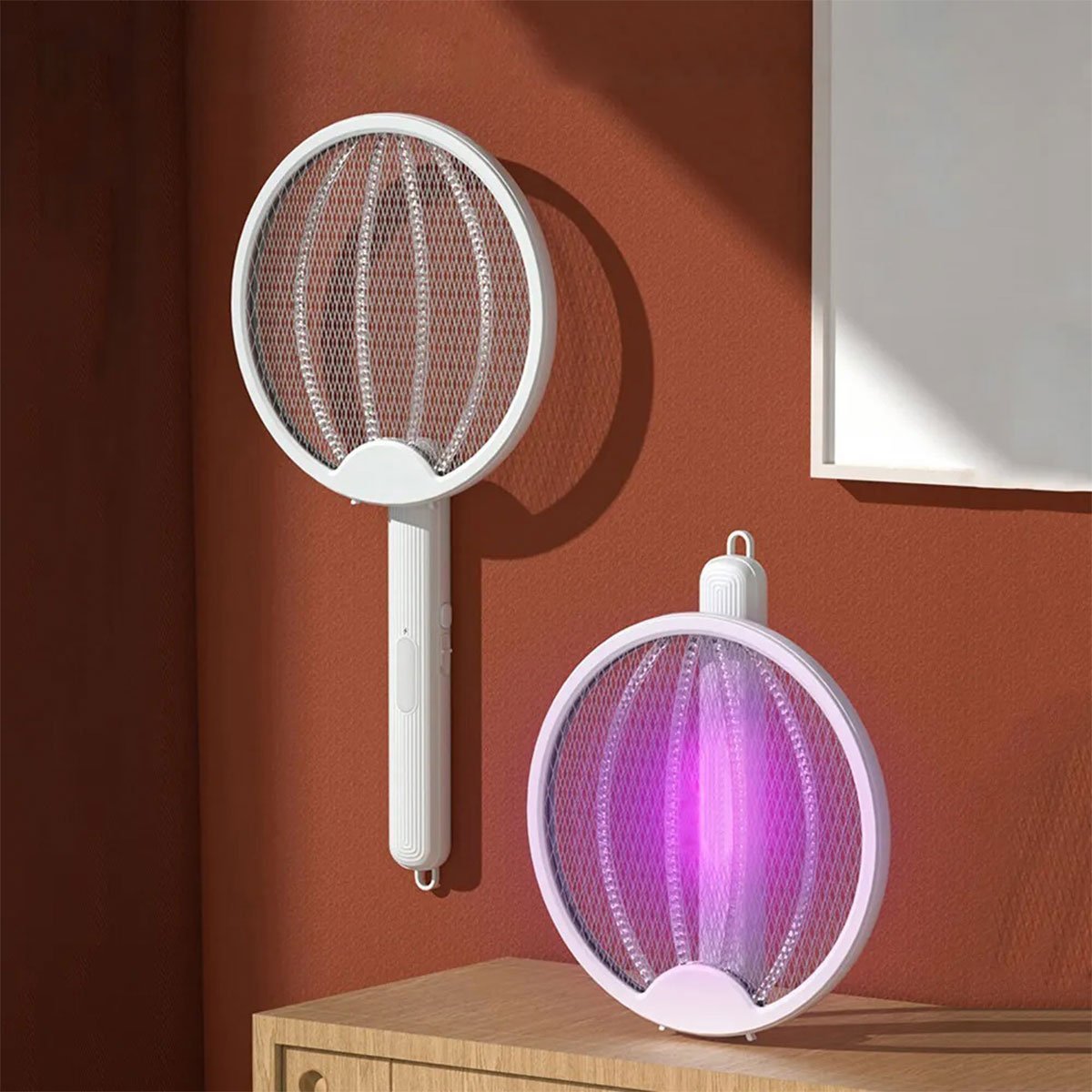 Raquete Mata Mosquitos 4 em 1 Eletrico Luz UV Automatico Mosca Pernilongo Mosquito Inseto Repelente  - 3