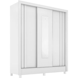 Guarda Roupa Casal Espelho 3 Pt Correr 32120 Branco Demobile - 1