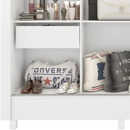 Guarda Roupa Casal Espelho 3 Pt Correr 32120 Branco Demobile - 8