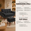 Ver imagem 4 de Kit Namoradeira + 1 Puff Moderno em Suede Cinza Escuro