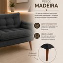 Ver imagem 6 de Kit Namoradeira + 1 Puff Moderno em Suede Cinza Escuro