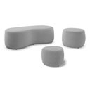 Ver imagem 1 de Conjunto 03 Puffs Decorativos Living Aisha Orgânico Bouclê Cinza Claro - Desk Design