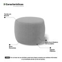 Ver imagem 5 de Conjunto 03 Puffs Decorativos Living Aisha Orgânico Bouclê Cinza Claro - Desk Design