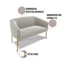Ver imagem 2 de Sofá Namoradeira e Poltrona Pé Ferro Dourado Stella Bouclê Cinza D03 - D'Rossi