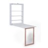 Mesa Retrátil de Parede com Organizador Madeira e Mdf Branco/mel - Móveis Britz - 1