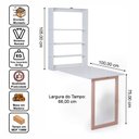 Ver imagem 2 de Mesa Retrátil de Parede com Organizador Madeira e Mdf Branco/mel - Móveis Britz