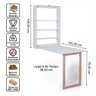 Mesa Retrátil de Parede com Organizador Madeira e Mdf Branco/mel - Móveis Britz - 2
