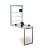 Mesa Retrátil de Parede com Organizador Madeira e Mdf Branco/mel - Móveis Britz - 4