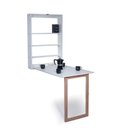 Ver imagem 4 de Mesa Retrátil de Parede com Organizador Madeira e Mdf Branco/mel - Móveis Britz