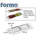 Ver imagem 5 de Petisqueira de Aço Inox 2 Divisões Elegance Petiscos Festa Servir Separar Comidas Fondue