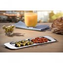 Ver imagem 3 de Petisqueira de Aço Inox 2 Divisões Elegance Petiscos Festa Servir Separar Comidas Fondue