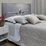 Cabeceira Casal Suede Estampado Avião Painel Cama Box 140 X 60 - 1