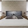 Cabeceira Casal Suede Estampado Avião Painel Cama Box 140 X 60 - 2