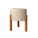 Ver imagem 3 de Kit Puff Banqueta Sala luxo Redondo Thor 2 Unidades - Bege
