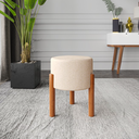 Ver imagem 4 de Kit Puff Banqueta Sala luxo Redondo Thor 2 Unidades - Bege