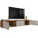 Ver imagem 5 de Rack Bancada para Tv 60 Pol 180cm 11082 Cedro Off White Dcasa