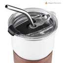 Ver imagem 2 de Copo Térmico Inox 250ml Canudo Tampa Hermética Café Prata