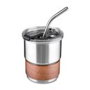 Ver imagem 1 de Copo Térmico Inox 250ml Canudo Tampa Hermética Café Prata
