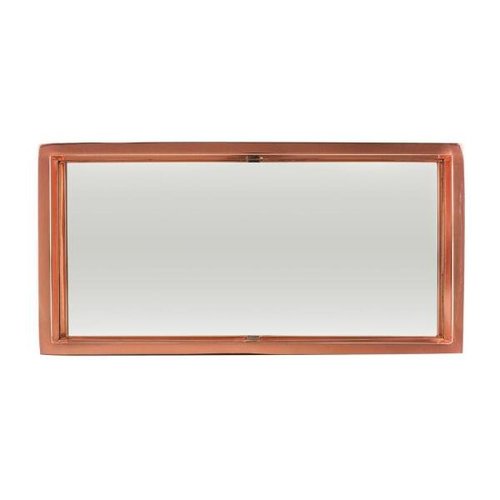 Bandeja Decorativa Retangular Rose Gold Cobre Cristal com Espelho