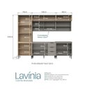 Ver imagem 4 de Cozinha Completa Modulada 7 Peças com Torre Quente e Porta Ripada Lavínia Bege/Imperial/Fumê