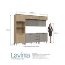 Ver mais imagens de Cozinha Completa Modulada 7 Peças com Torre Quente e Porta Ripada Lavínia Bege/Imperial/Fumê