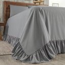 Ver imagem 4 de Kit Cobre Leito Turin Casal Micropercal 400 Fios Colcha com Babado Liso 3 Peças Cinza