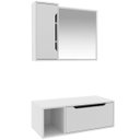 Ver imagem 1 de Kit Gabinete e Espelheira de Banheiro 80 cm Karina Branco