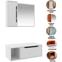 Ver imagem 2 de Kit Gabinete e Espelheira de Banheiro 80 cm Karina Branco