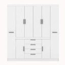 Ver imagem 3 de Guarda-Roupa Casal 8 Portas 4 Gavetas Realce Demóbile