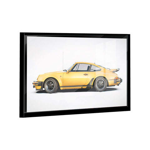 Quadro Porsche 911 Amarelo Lado -- BR ARTES