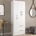 Ver imagem 2 de Guarda-Roupa Solteiro Nobre 3 Portas 2 Gavetas Cor Branco