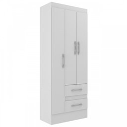 Guarda-Roupa Solteiro Nobre 3 Portas 2 Gavetas Cor Branco - 1