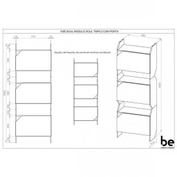 Armário Multiuso 3 Portas Soul Moderno  - 4