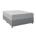 Ver imagem 2 de Cama Box Casal Colchão Molas Ensacadas Pillow Top Perfect 138x188x71cm Cinza/branco Umaflex
