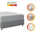 Ver imagem 5 de Cama Box Casal Colchão Molas Ensacadas Pillow Top Perfect 138x188x71cm Cinza/branco Umaflex