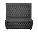 Ver imagem 1 de Kit Cabeceira de Cama Box e Calçadeira Baú Retro Capitonê Botão Encapados Casal 140 Cm Suede Grafite