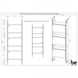Armário Suspenso 3 Portas Soul Moderno  - 4