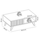 Ver imagem 4 de Mesa de Centro para Sala de Estar 01 Nicho Delta C04 Freijó Off White Matte - Lyam Decor