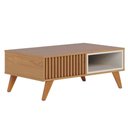 Ver imagem 1 de Mesa de Centro para Sala de Estar 01 Nicho Delta C04 Freijó Off White Matte - Lyam Decor