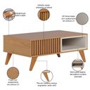 Ver imagem 3 de Mesa de Centro para Sala de Estar 01 Nicho Delta C04 Freijó Off White Matte - Lyam Decor
