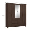 Ver imagem 2 de Guarda Roupa Casal Íris 4 Portas 6 Gavetas MDP com Espelho Cafe Touch Demóbile