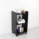Ver imagem 2 de Estante Multiuso Armário Móvel para Banheiro Preto com Rodinhas 40cm