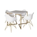 Ver imagem 2 de Mesa Jantar Industrial Quadrada 90cm Branca Base V com 4 Poltronas Eames Eiffel Daw Brancas Base Dou
