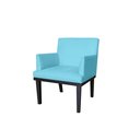 Ver imagem 1 de Poltrona Decorativa Vitória Suede Azul Tifany Pés Madeira Ms Decor