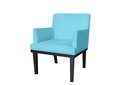 Ver imagem 1 de Poltrona Decorativa Vitória Suede Azul Tifany Pés Madeira Ms Decor