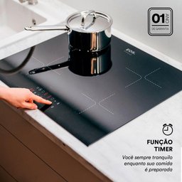 Cooktop de Indução 4 Bocas Eos com Painel Touch Preto 7200w Eci04ep3 220v - 7